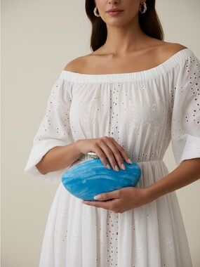 Blue Shell-Shaped Clutch / Crossbody